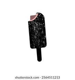 Chocolate ice cream on stick isolated on white background logo icon vector