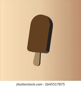 Chocolate ice cream on a stick. cute cartoon colored picture. Vector illustration of fast food or sweets