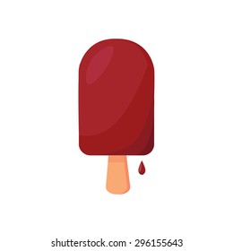 Chocolate ice cream on a stick