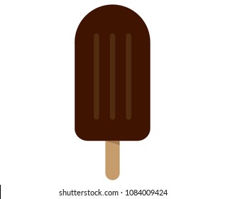 Chocolate Ice cream on white background.