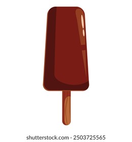 Chocolate ice cream on a wooden stick is a delicious treat on a hot day