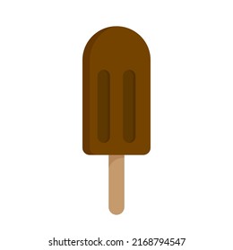 chocolate ice cream popsicle logo icon vector Illustration
