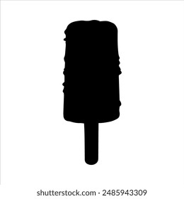Chocolate ice cream silhouette on white background. Chocolate ice cream icon sign vector illustration design.