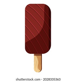 Chocolate ice cream stick. Vector illustration
