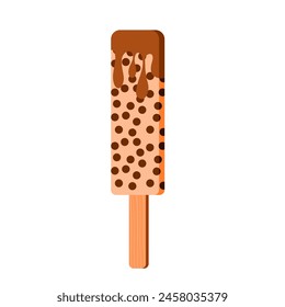 chocolate ice cream sticks topped with sticky sprinkles and melted chocolate. ice cream illustration element
