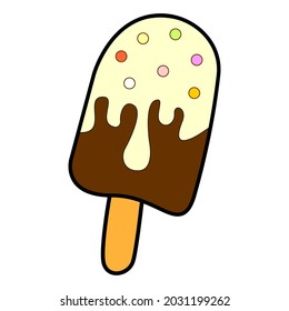 Chocolate Ice Cream Streetwear Design Brown Color Commercial Use