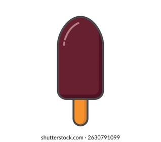 Chocolate ice cream. Sweet dessert and summer symbol. Isolated vector image