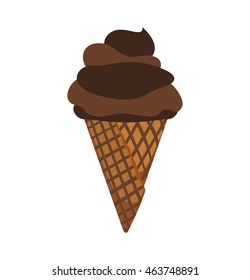 chocolate ice cream sweet dessert delicious icon. Isolated and flat illustration. Vector graphic