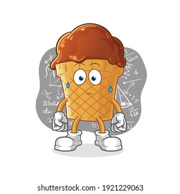 helado de chocolate en duro vector. personaje de caricatura