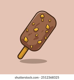 Helado de chocolate con chips de vainilla Ilustración de alimentos y bebidas Tema.