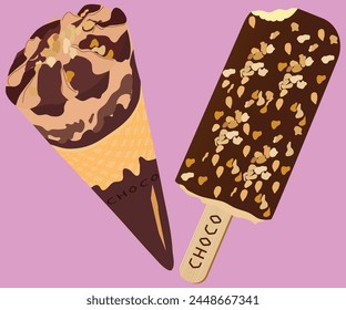 Chocolate Ice Cream Vector Design