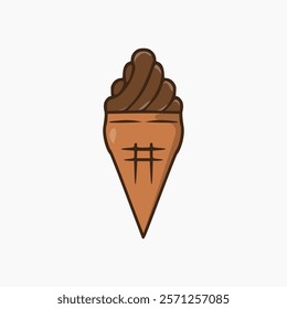 chocolate ice cream vector design on white background