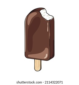 Helado de chocolate, dibujo vectorial