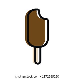 Chocolate ice cream vector illustration. Ice cream logo.