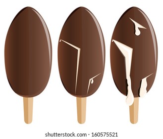 chocolate ice cream, vector illustration