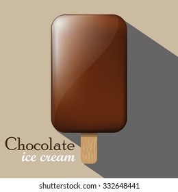 Chocolate ice cream, vector illustration