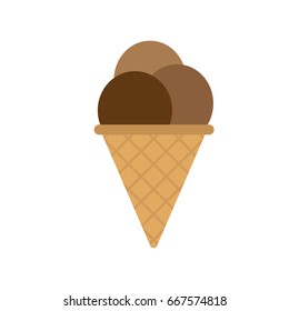 Chocolate ice cream vector illustration.