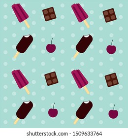 Chocolate and ice cream vector print