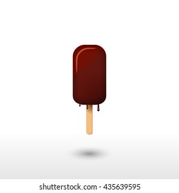 Chocolate ice cream, vector realistic  icon
