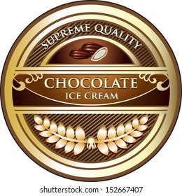 Chocolate Ice Cream Vintage Label