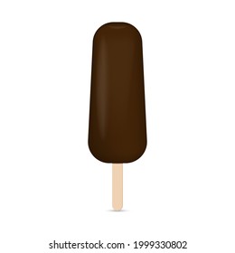 Chocolate ice cream.Vector illustration isolated on white background.Eps 10.