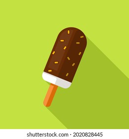 Chocolate Ice Lolly Flat Color illustration
