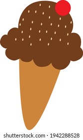 Chocolate Icecream isolated vector isolated on white background 