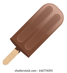 Chocolate ice-cream on a stick