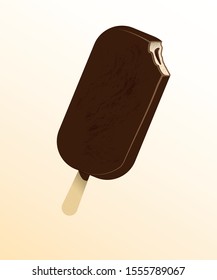 Chocolate icecream on a stick