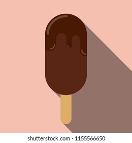 Chocolate ice-cream Popsicle flat icon vector