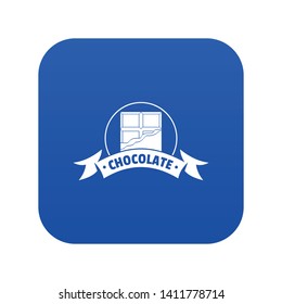 Chocolate icon blue vector isolated on white background