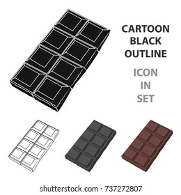 Chocolate icon in cartoon style isolated on white background. Chocolate desserts symbol stock vector illustration.
