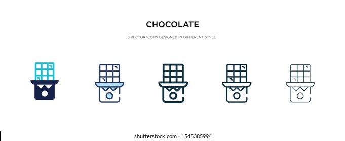 chocolate icon in different style vector illustration. two colored and black chocolate vector icons designed in filled, outline, line and stroke style can be used for web, mobile, ui