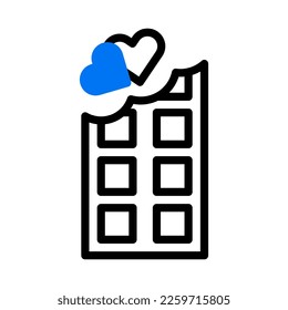 chocolate icon duotone blue style valentine illustration vector element and symbol perfect. Icon sign from modern collection for web.
