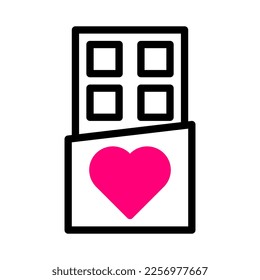 chocolate icon duotone red black style valentine illustration vector element and symbol perfect. Icon sign from modern collection for web.