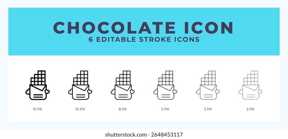 Chocolate icon. Editable stroke line icon vector illustration.
