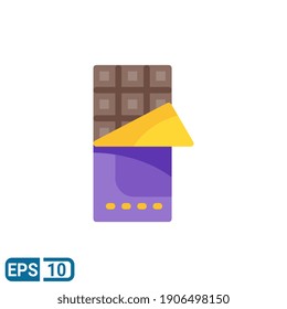icono de chocolate con un estilo plano aislado en fondo blanco. símbolo de signo para el día de San Valentín. EPS 10