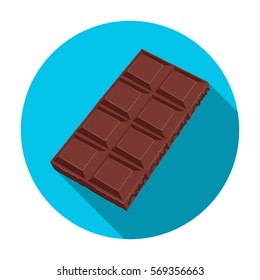 Chocolate icon in flat style isolated on white background. Chocolate desserts symbol stock vector illustration.