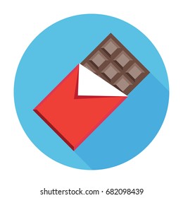 Chocolate icon in flat style with long shadow