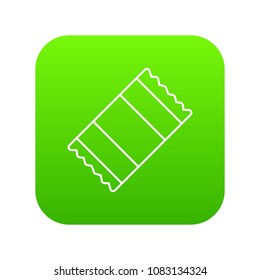 Chocolate icon green vector isolated on white background