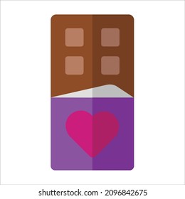 Chocolate Icon. Happy Valentine day signs and symbols. Love, couple, relationship, dating, wedding, holiday, romantic amour theme. 
