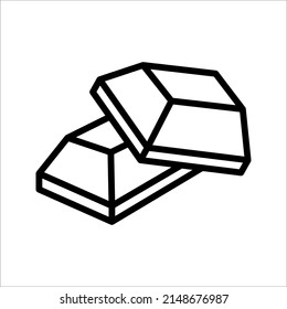 Chocolate icon. High quality black outline pictogram for web site design. Vector illustration on a white background.