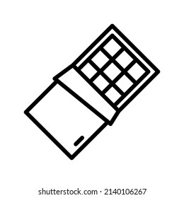 Chocolate Icon. Line Art Style Design Isolated On White Background