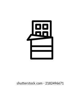 Chocolate Icon. Line Art Style Design Isolated On White Background