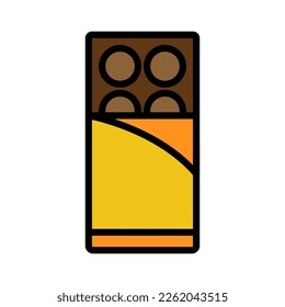Chocolate icon line isolated on white background. Black flat thin icon on modern outline style. Linear symbol and editable stroke. Simple and pixel perfect stroke vector illustration