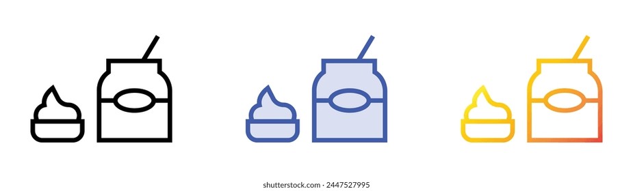 icono de chocolate. Diseño de estilo de relleno lineal, azul y degradado aislado sobre fondo blanco