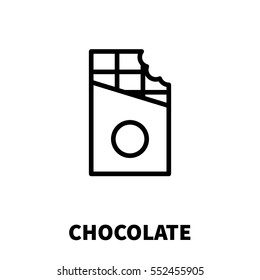 Chocolate icon or logo in modern line style. High quality black outline pictogram for web site design and mobile apps. Vector illustration on a white background.