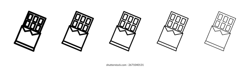 Schokoladen-Symbol-Logo in Strichlinien-Kollektion