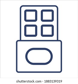 chocolate icon, modern style Christmas and New Year line icon, Isolated winter holiday symbols