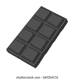 Chocolate icon in monochrome style isolated on white background. Chocolate desserts symbol stock vector illustration.